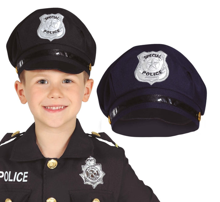 Politie Pet Zwart Kind - Partywinkel - 8434077138755