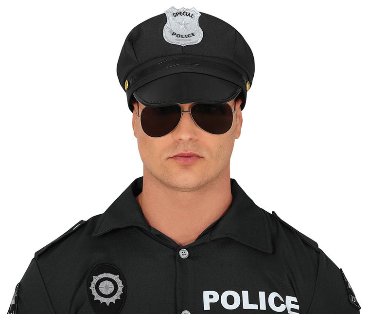 Politie Pet Zwart Zilver - Partywinkel - 8434077138762