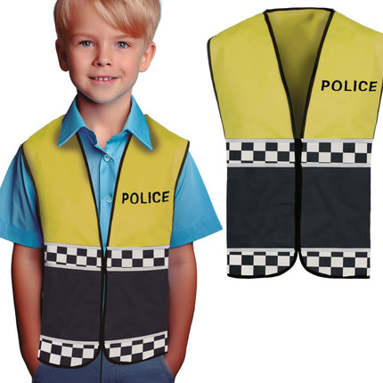 Politie Vest Geel Zwart Kind van Fiestas Guirca koop je bij Partywinkel