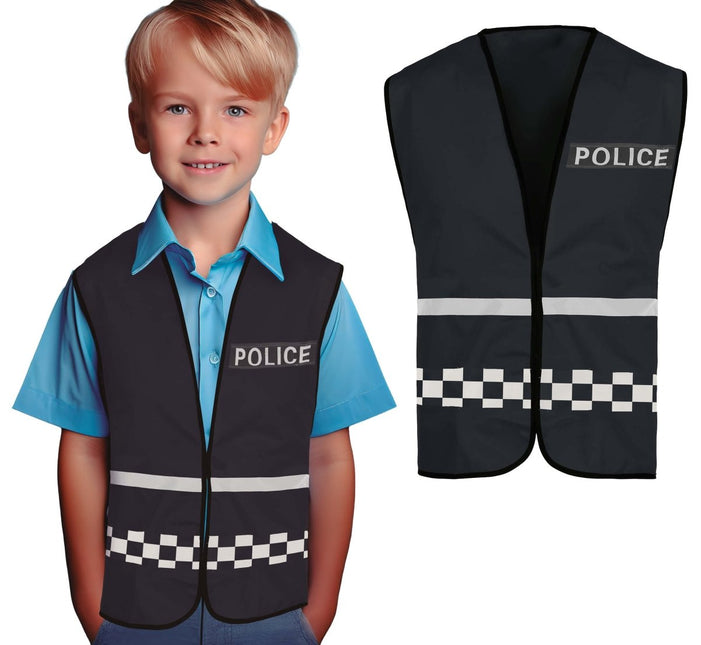 Politie Vest Zwart Kind van Fiestas Guirca koop je bij Partywinkel