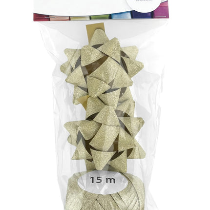 Juego combinado Polyband oro brillante (1 huevo, 2 rosetas)