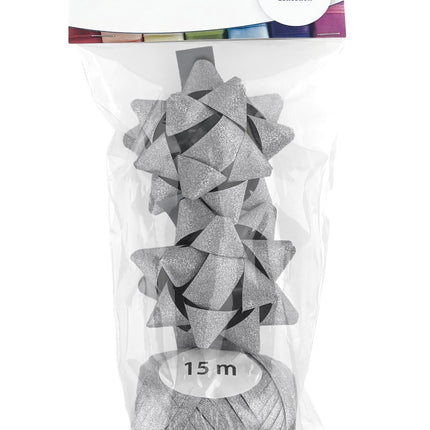 Polyband combi set purpurina plata (1 huevo, 2 rosetas)