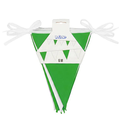 Polyester vlaggenlijn groen/wit (26 x 18 cm)(6 m) van Boland koop je bij Partywinkel