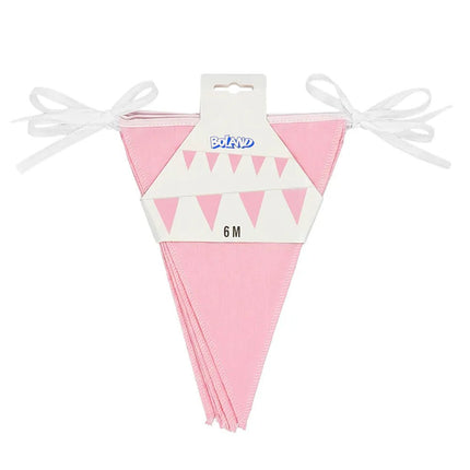 Polyester vlaggenlijn lichtroze (26 x 18 cm)(6 m) van Boland koop je bij Partywinkel