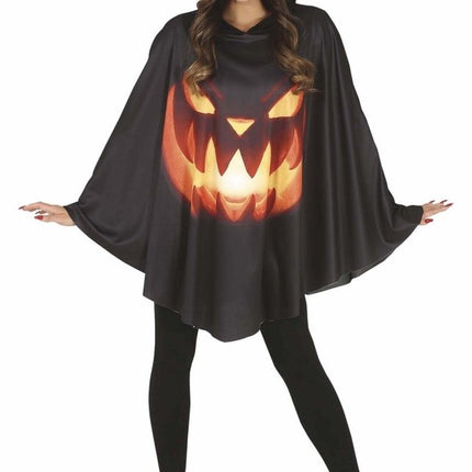 Pompoen Halloween poncho Dames van Fiestas Guirca koop je bij Partywinkel