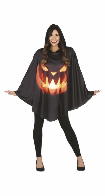 Pompoen Halloween poncho Dames van Fiestas Guirca koop je bij Partywinkel