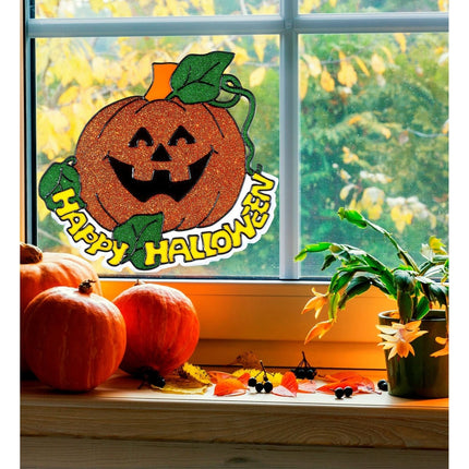 Pompoen Raamsticker Oranje 25cm van Widmann koop je bij Partywinkel