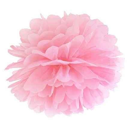 Pompon Lichtroze 25cm van Partydeco koop je bij Partywinkel