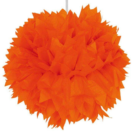 Pompon Oranje 30cm van Folat koop je bij Partywinkel