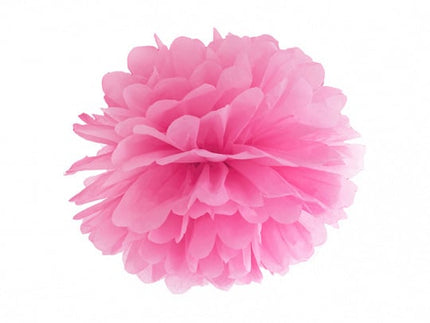 Pompon Roze 25cm van Partydeco koop je bij Partywinkel