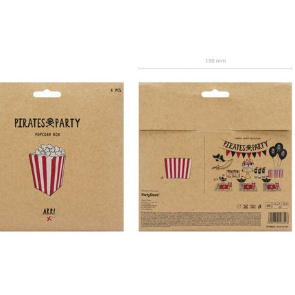 Popcorn Bakjes 12,5cm 6st van Partydeco koop je bij Partywinkel