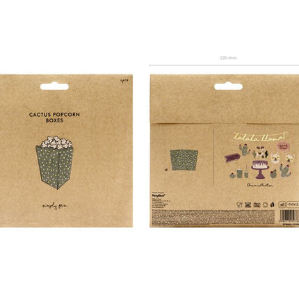 Popcorn Bakjes Mint Groen 12,5cm 6st van Partydeco koop je bij Partywinkel