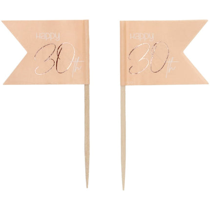 Prikkers 30 Jaar Rose Goud 6,5cm 36st van Folat koop je bij Partywinkel