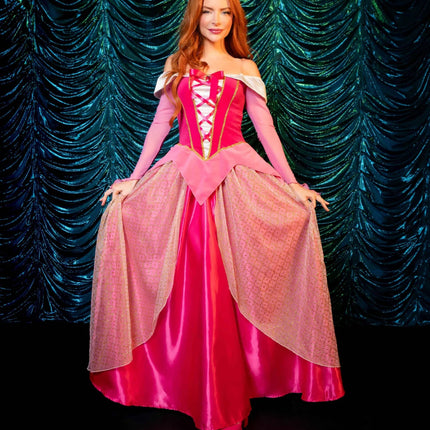 Prinses Aurora Jurk Roze Dames Leg Avenue - Partywinkel - 714718519937