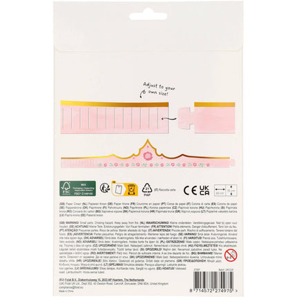 Prinses Kroon Roze 60cm 6st van Folat koop je bij Partywinkel