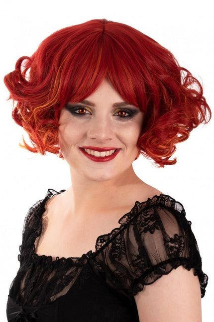 Pruik Arlene Kort Met Krullen Rood Oranje van PartyXplosion koop je bij Partywinkel