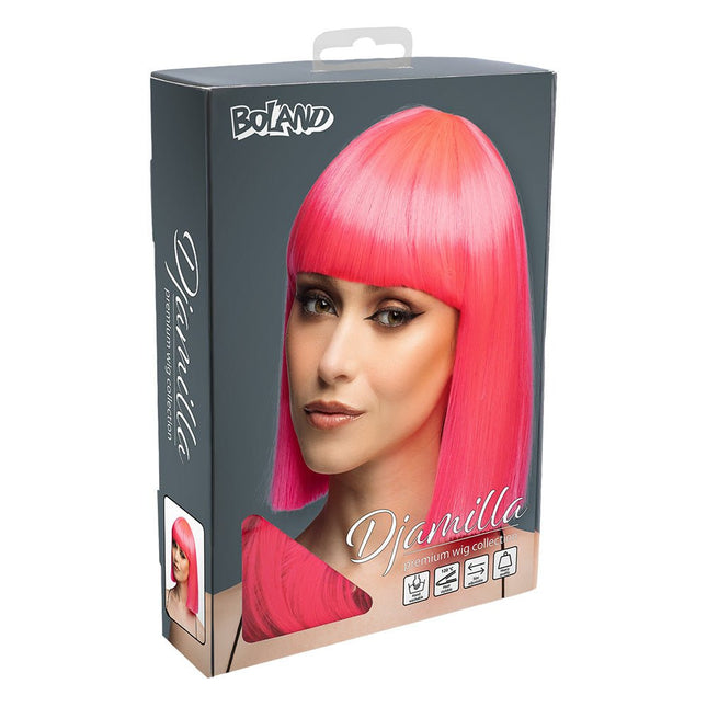 Pruik Djamilla playful pink van Boland koop je bij Partywinkel