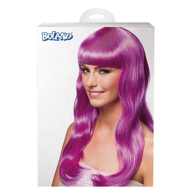 Pruik Lang Haar Paars van Boland koop je bij Partywinkel