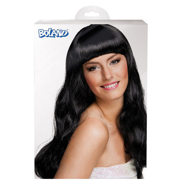 Pruik Lang Haar Zwart - Partywinkel - 8712026858658