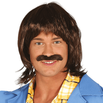 Pruik Snor Bruin van Fiestas Guirca koop je bij Partywinkel