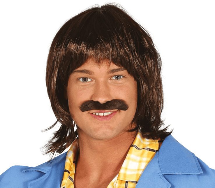 Pruik Snor Bruin van Fiestas Guirca koop je bij Partywinkel