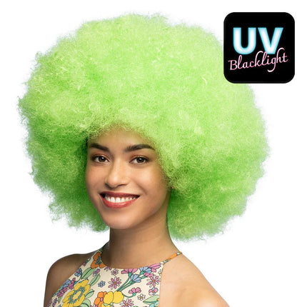 Pruik Sugar neongroen UV van Boland koop je bij Partywinkel