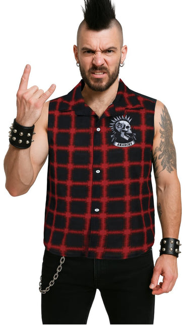 Punk Vest Rood Zwart van Fiestas Guirca koop je bij Partywinkel