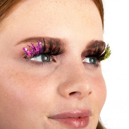 PXP Nep Wimpers Glitter UV Groen/Hotpink Barranquilla van PXP Professional Colours koop je bij Partywinkel