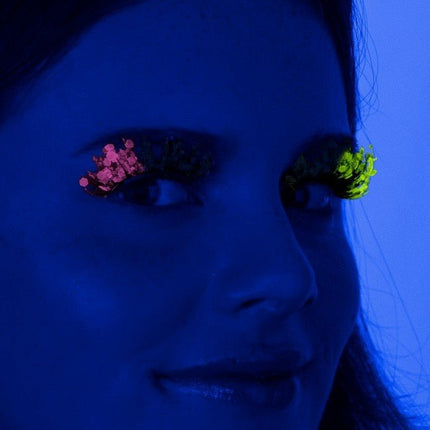 PXP Nep Wimpers Glitter UV Groen/Hotpink Barranquilla van PXP Professional Colours koop je bij Partywinkel
