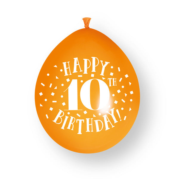 10pcs Feliz 10 cumpleaños 23cm globos de látex