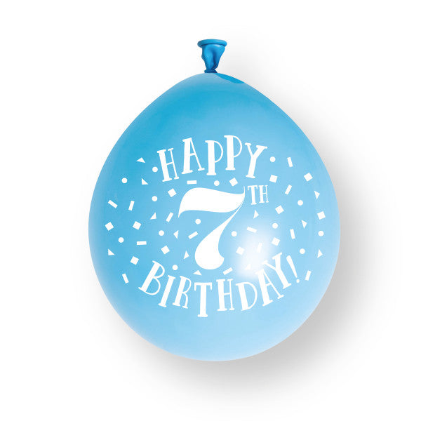 10 piezas Globos de látex Feliz 7º Cumpleaños 23cm