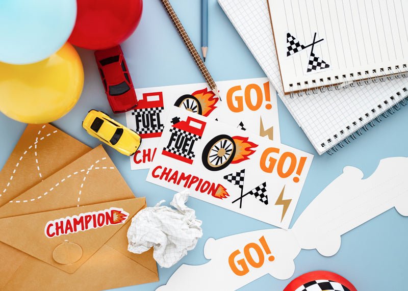 Race Stickers 6st van Partydeco koop je bij Partywinkel