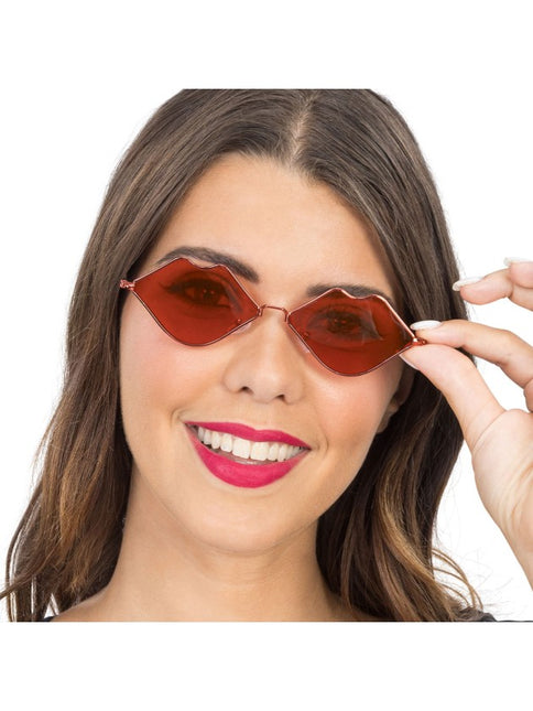 Gafas con forma de labios rojos, 14,5 cm