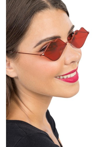 Gafas con forma de labios rojos, 14,5 cm