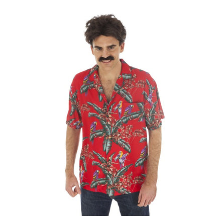 Camisa Magnum roja con estampado tropical