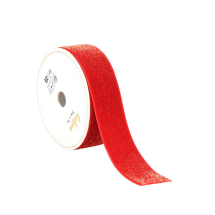 CINTA DE TERCIOPELO ROJO BRILLANTE 25 MM X 3 M