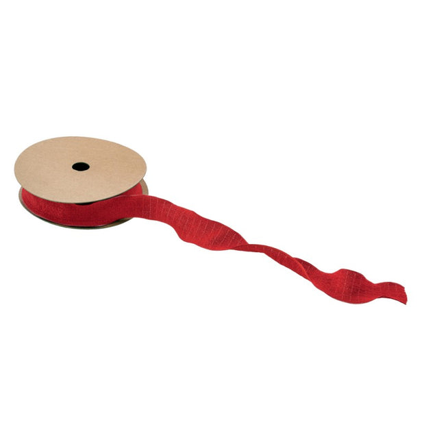 CINTA ROJA ARRUGADA 2,5 CM X 10 M
