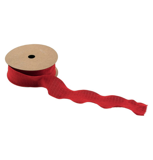 CINTA ROJA ARRUGADA 4 CM X 10 M