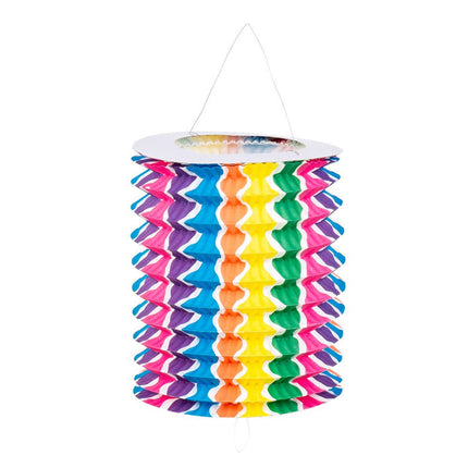 Regenboog Lampionnen Trek 16cm 12st van Boland koop je bij Partywinkel