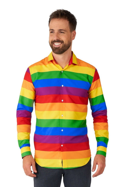 Regenboog Overhemd Heren Suitmeister van Suitmeister koop je bij Partywinkel