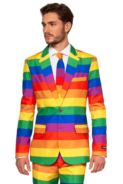 Regenboog Pak Heren Suitmeister van Suitmeister koop je bij Partywinkel