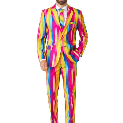 Regenboog Strepen Pak Heren OppoSuits van OppoSuits koop je bij Partywinkel