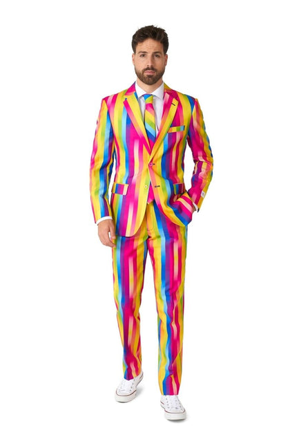 Regenboog Strepen Pak Heren OppoSuits van OppoSuits koop je bij Partywinkel