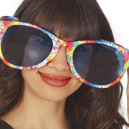 Reuzenbril Meerkleurig van Fiestas Guirca koop je bij Partywinkel