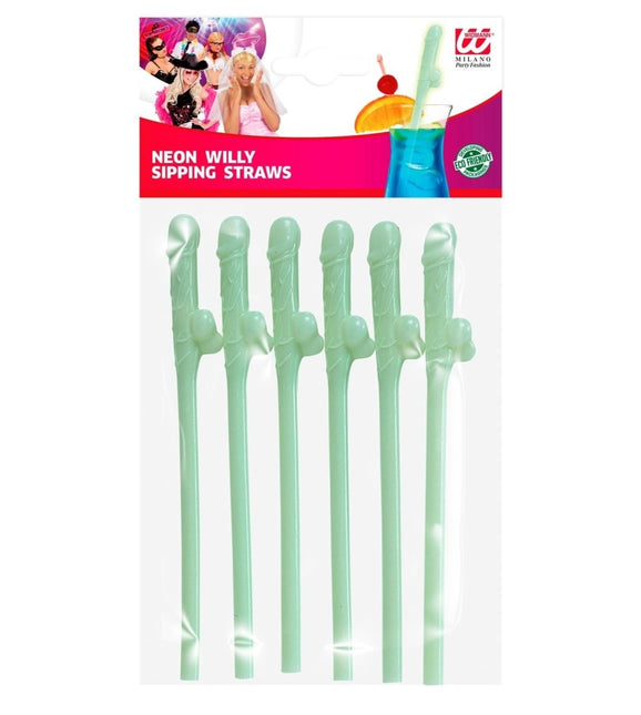 Rietjes Piemel Glow In The Dark 6st van Widmann koop je bij Partywinkel