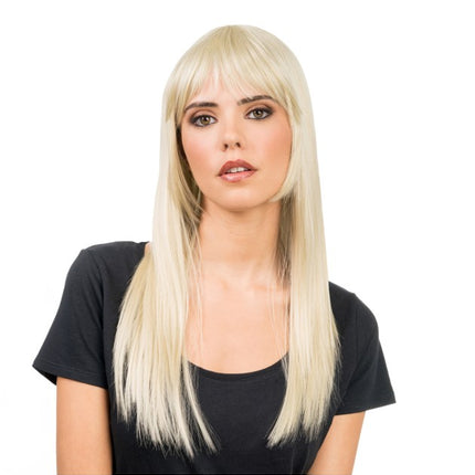 Peluca de Rihanna, rubia, 58 cm