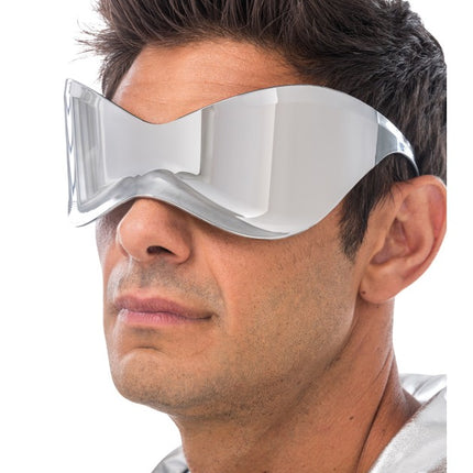Gafas de sol plateadas de estilo futurista