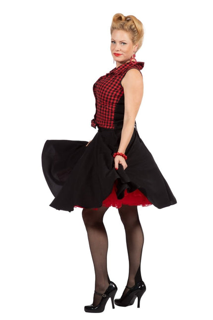 Rock N Roll 50S Jurk Zwart Rood Dames van Wilbers & Wilbers koop je bij Partywinkel