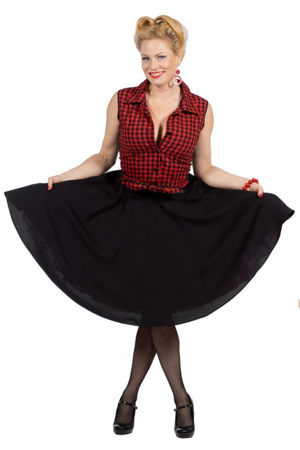 Rock N Roll 50S Jurk Zwart Rood Dames van Wilbers & Wilbers koop je bij Partywinkel