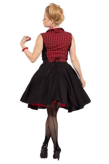 Rock N Roll 50S Jurk Zwart Rood Dames van Wilbers & Wilbers koop je bij Partywinkel
